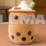 Мягкая игрушка подушка обнимашка Boba Боба 50 см пузырьковый чай бежевая 